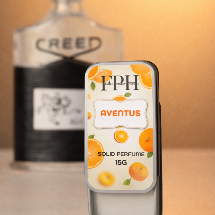 Aventus inspired fruity woody solid wax perfume for men by Family Perfume House – alcohol free long lasting pocket perfume