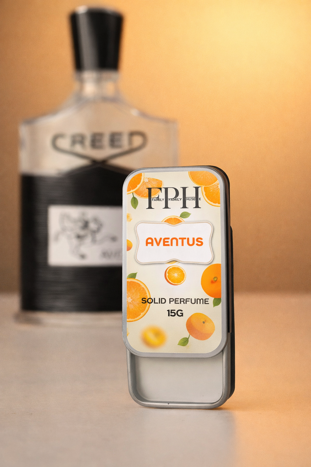 Aventus inspired fruity woody solid wax perfume for men by Family Perfume House – alcohol free long lasting pocket perfume