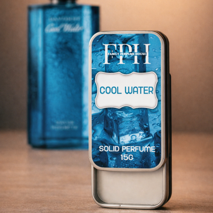 Cool Water inspired fresh aquatic solid wax perfume for men by Family Perfume House – alcohol free long lasting pocket perfume