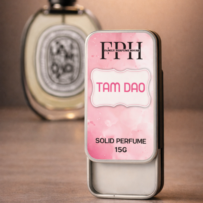 Tam Dao inspired woody sandalwood solid wax perfume by Family Perfume House – alcohol free long lasting pocket perfume
