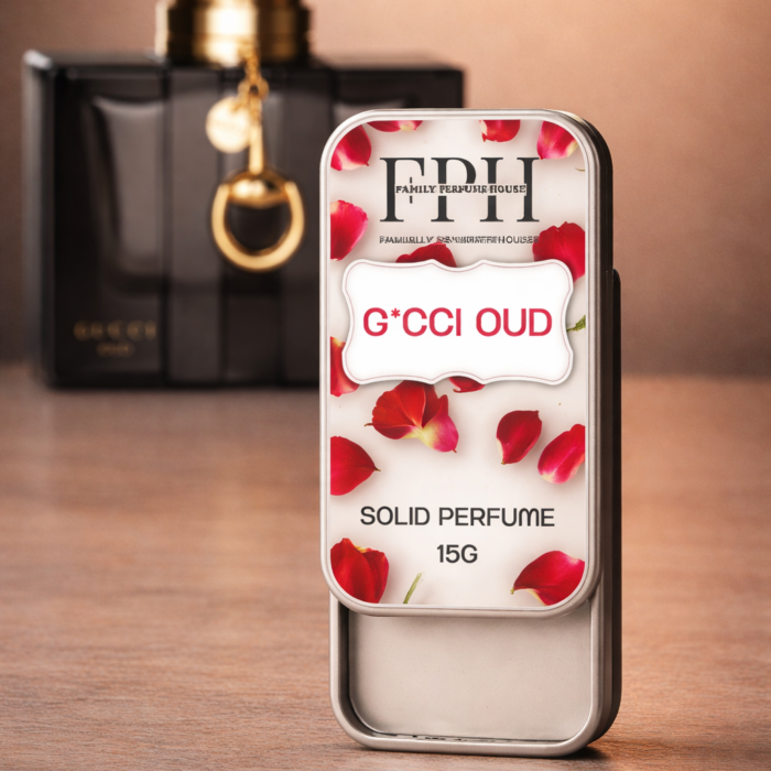 Gucci Oud inspired rich woody solid wax perfume by Family Perfume House – alcohol free long lasting pocket perfume