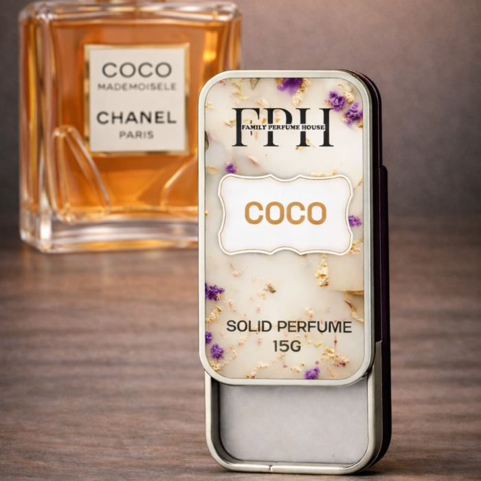 Coco Mademoiselle inspired floral oriental solid wax perfume for women by Family Perfume House – alcohol free long lasting pocket perfume
